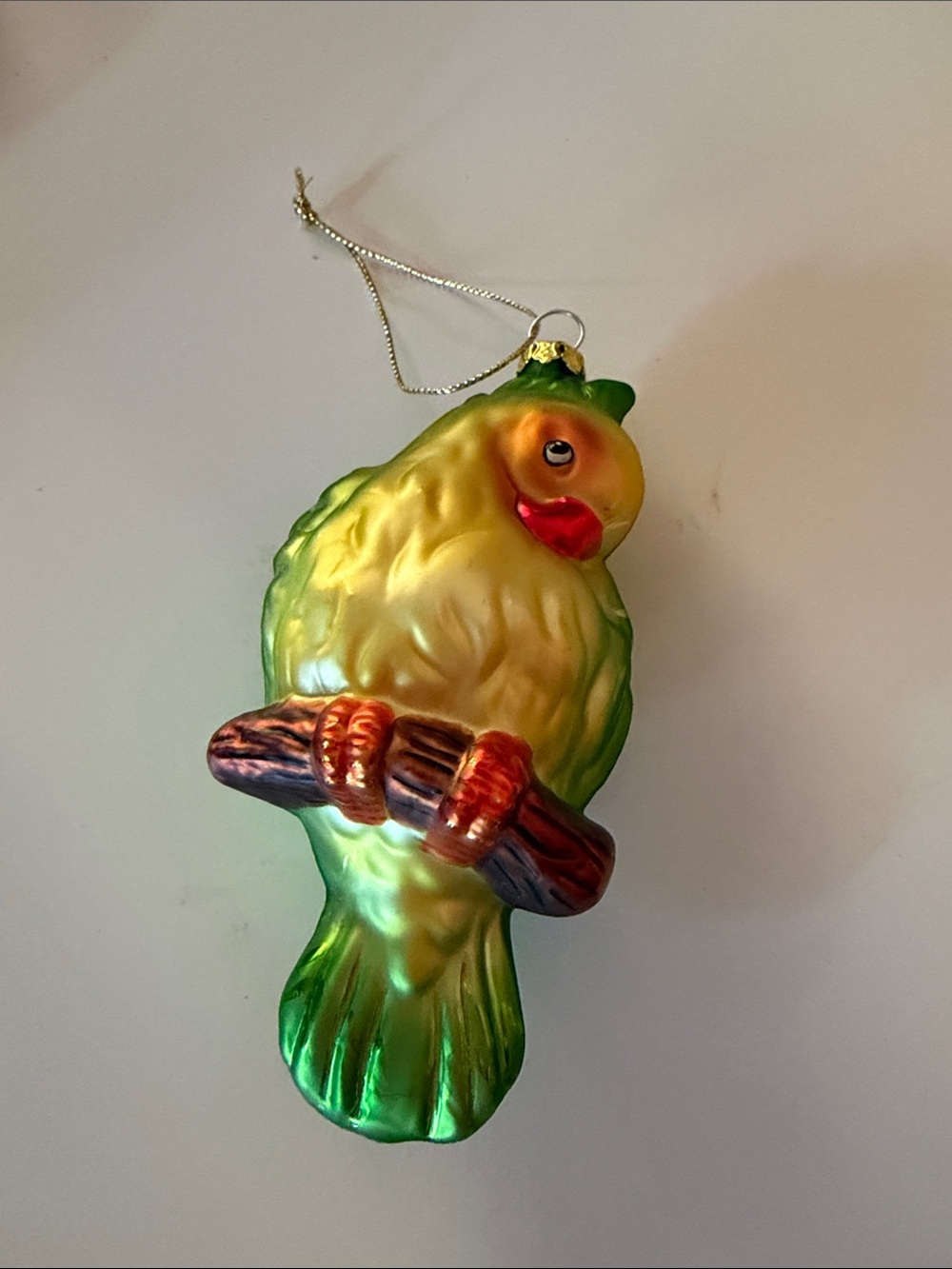 Hand blown parrot Christmas ornament.  Beautiful colors.  Excellent condition .